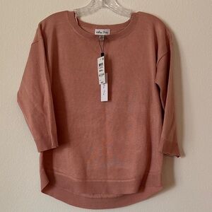 NWT Melissa Paige Dusty Rose Button detail Pullover